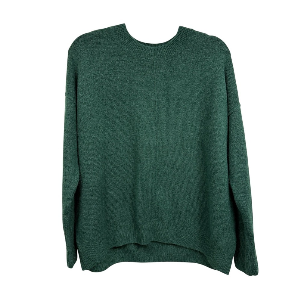 Vince Camuto Womens Forest Green Ribbed Knit Drop Shoulder Sweater Size S*